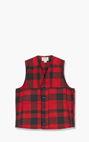 Filson Mackinaw Wool Vest Plaid Red/Black 11010055-Red/Black