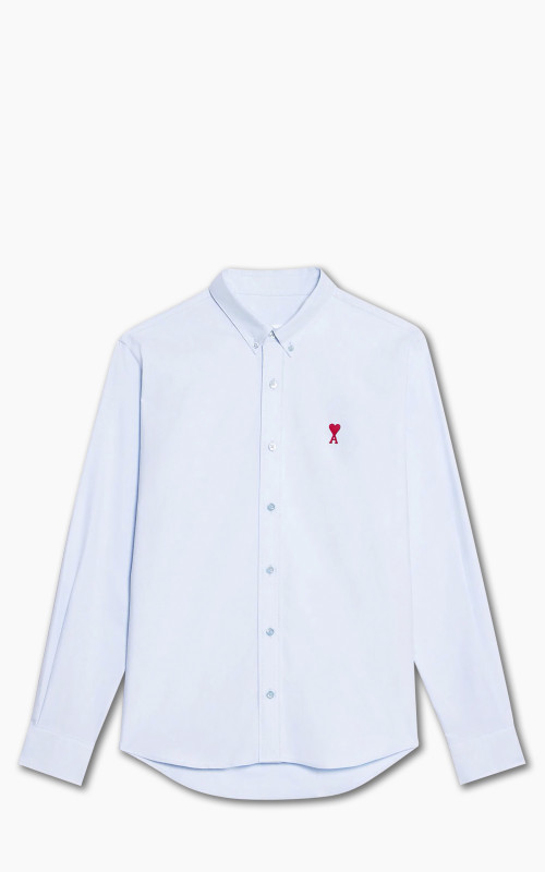 AMI Paris Button-Down Shirt ADC Sky Blue/White