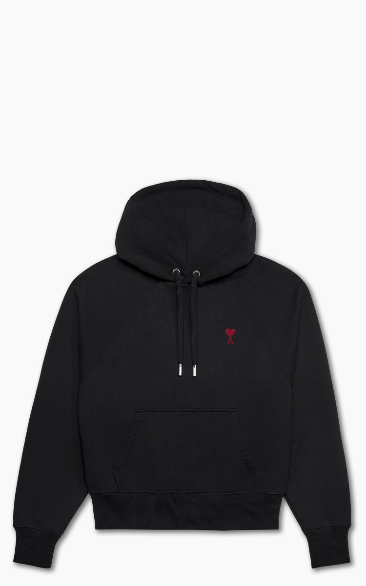 ★【AMI PARIS】★de Coeur Oversize Intarsia Hoodi.e Black★ AMI de Coeur Oversize Intarsia Hoodie Black | ของแท้