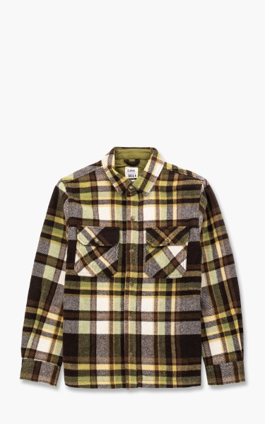 Lee 101 Wool Overshirt Delicioso Green Checked