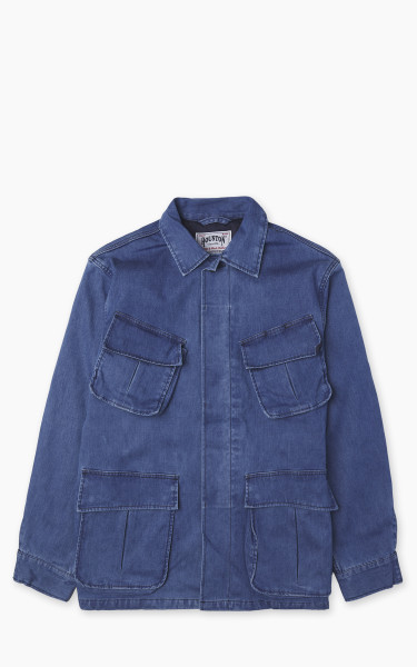 Houston Denim Fatigue Jacket Indigo Vintage Wash