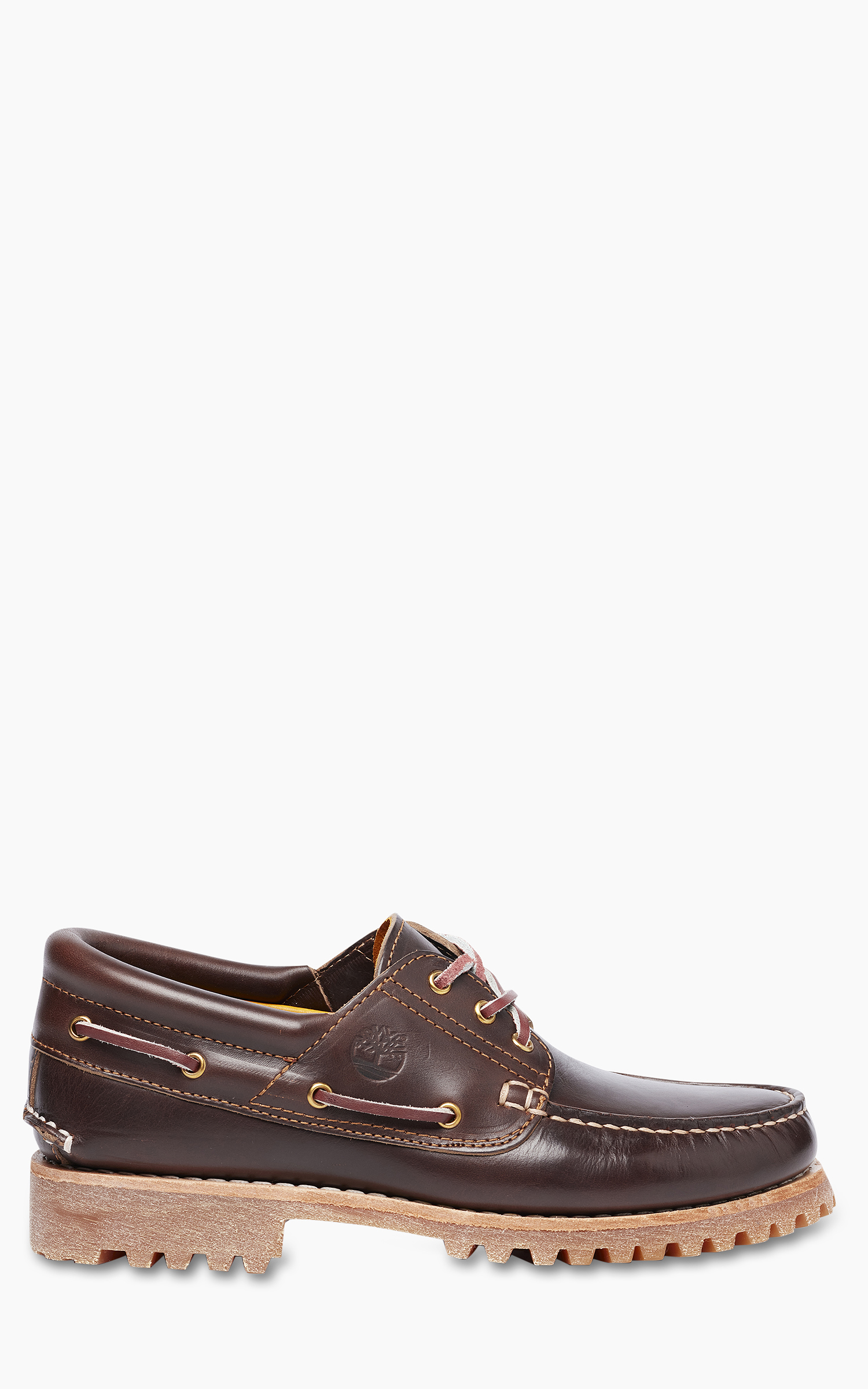 Timberland 3 Eye Lug Handsewn Boat Shoe Mid Brown   Cultizm