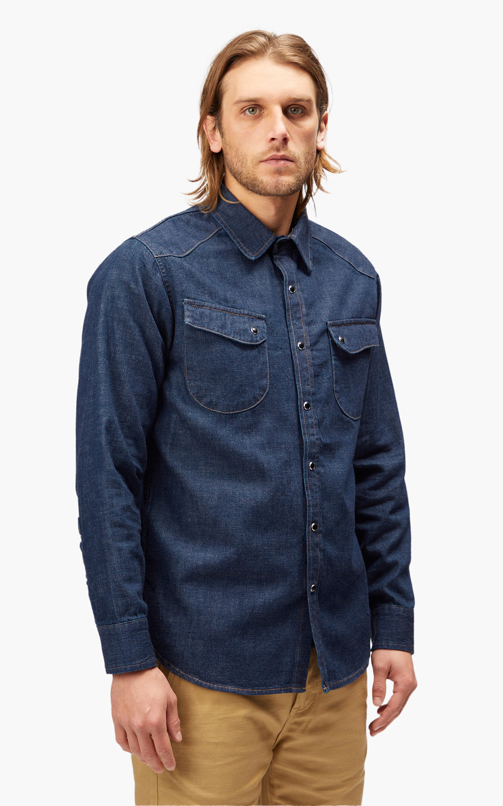 【AAKE】BOI WESTERN DENIM PT STUDIO D'ARTISAN - 14oz Denim Western Selvedge Denim Shirt