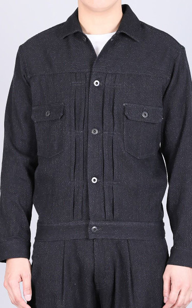 Japan Blue JBGJ1025 Sashiko Type 2 Denim Jacket Black 11oz