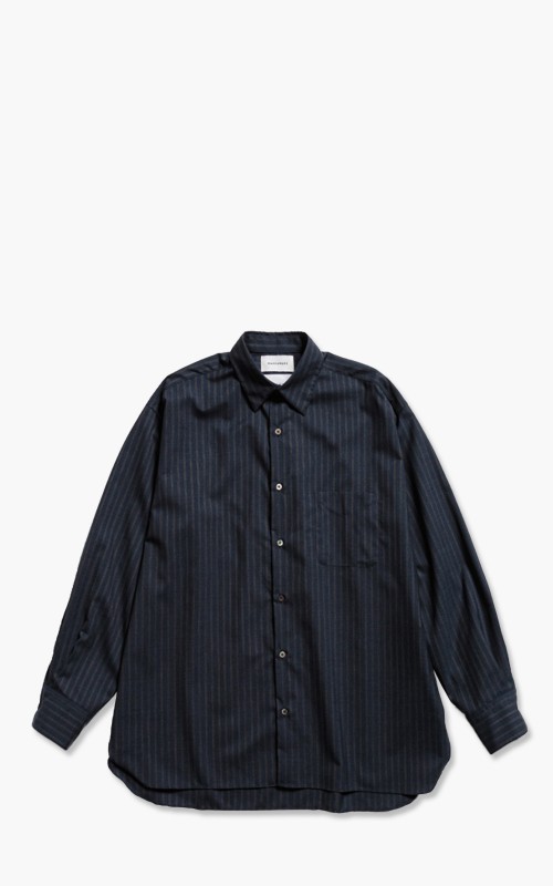 Markaware Super 120's Wool Tropical Comfort Fit Shirt Indigo Stripe