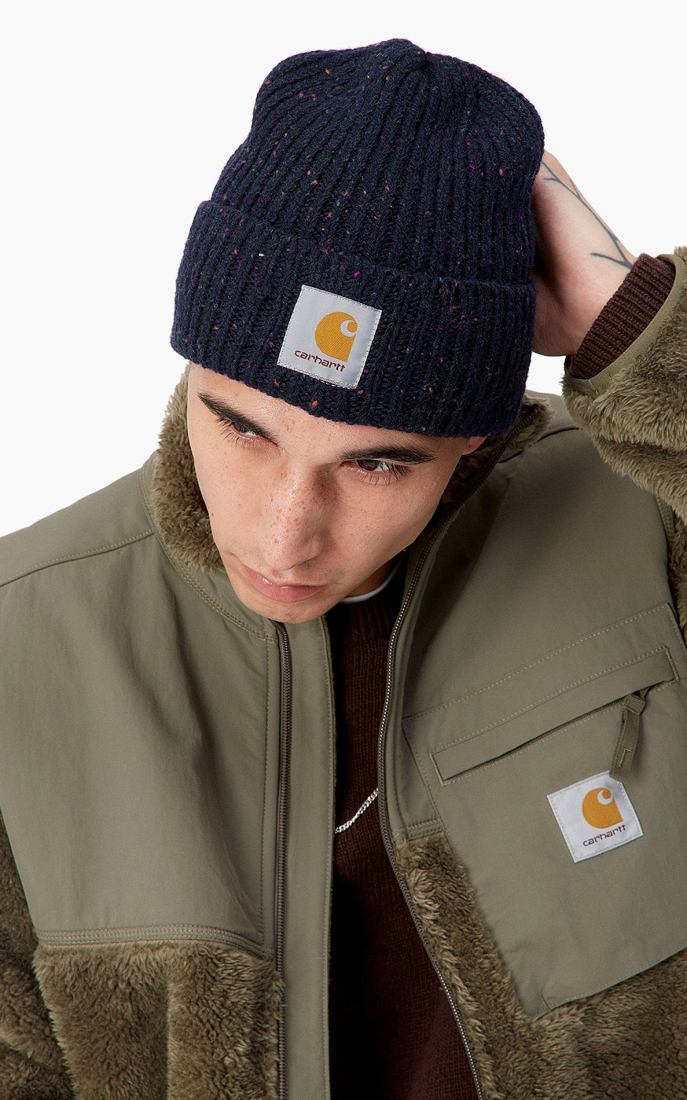 Navy carhartt beanie hotsell