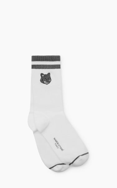 Maison Kitsuné Bold Fox Head Sporty Socks Dark Grey Melange
