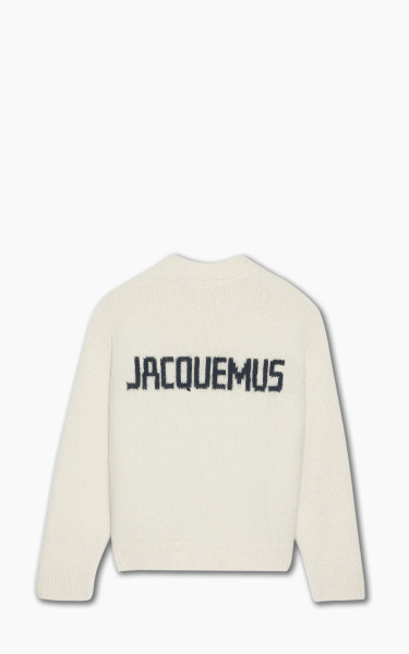 Jacquemus La Maille Pavane Jacquard Logo Sweater Off White