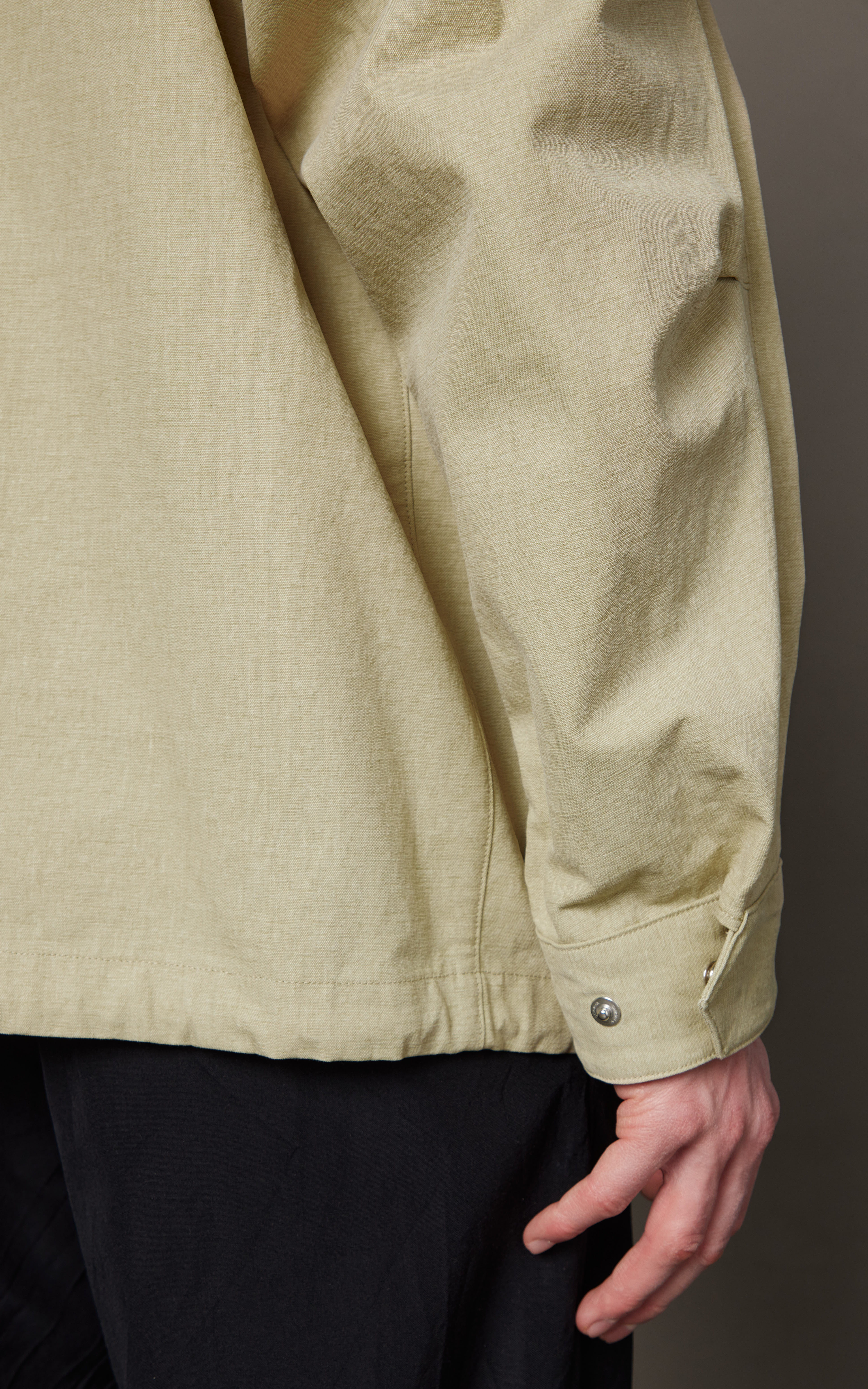 Auralee Washed Hard Twist Canvas Blouson Khaki Beige | Cultizm Auralee Washed Hard Twist Canvas Blouson Khaki Beige | Cultizm