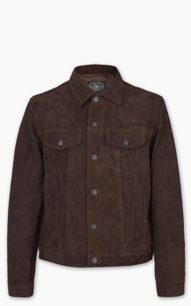 Double Helix Western Pioneer P Horsehide Suede Jacket Dark Brown
