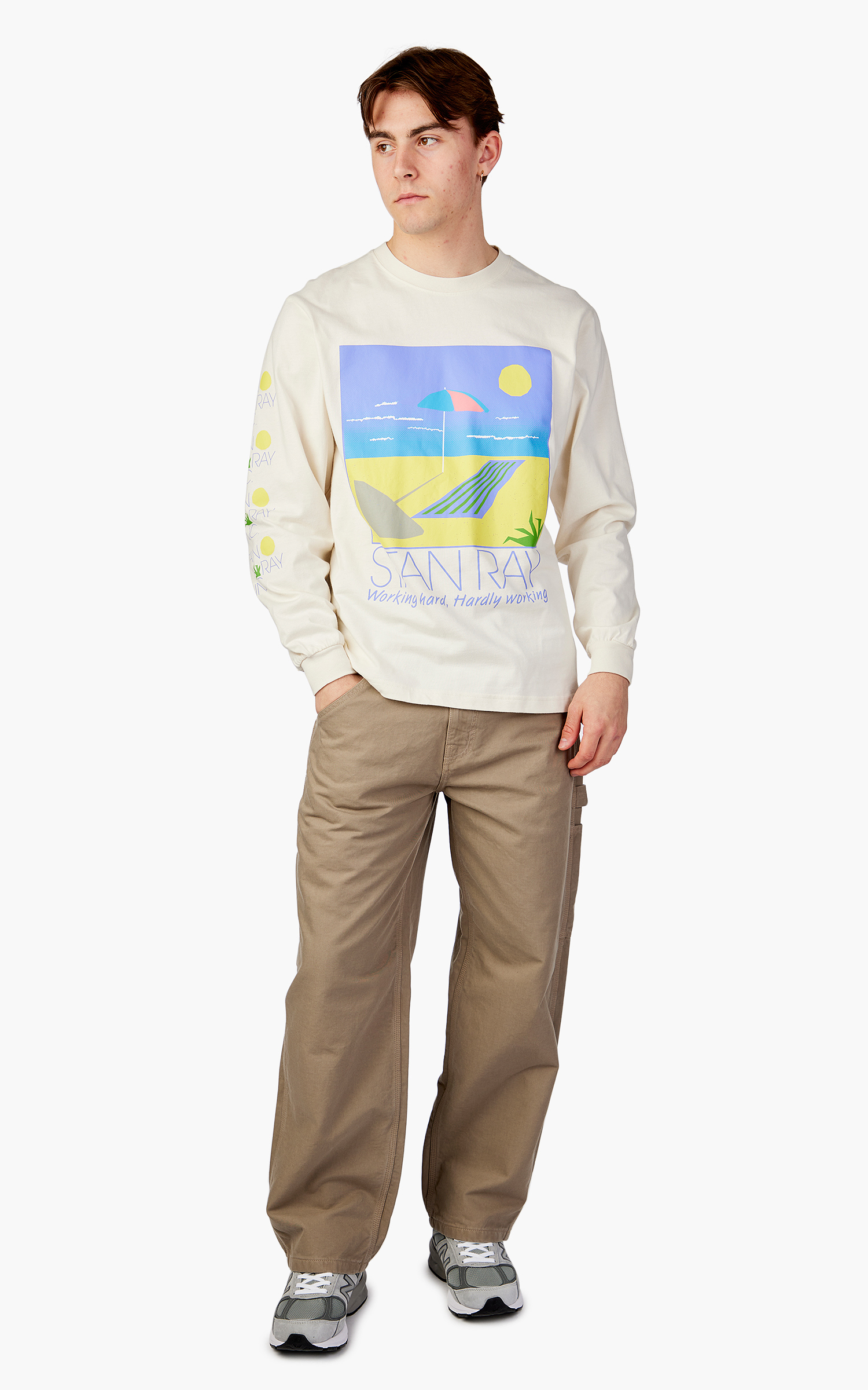 Stan Ray Hardly Working Long Sleeve T-Shirt Natural | Cultizm