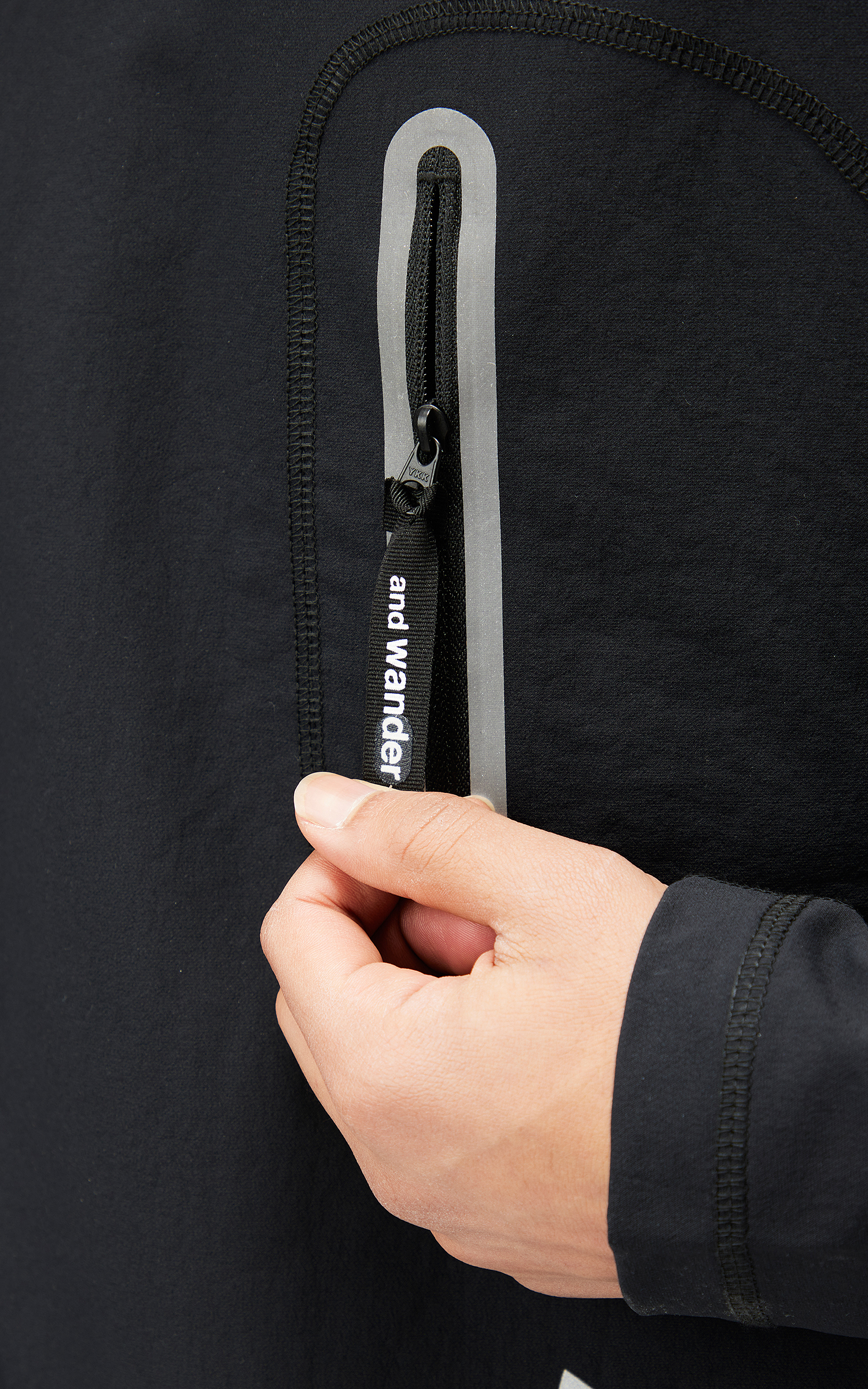 and wander Hybrid Warm Pocket Hoodie Black | Cultizm