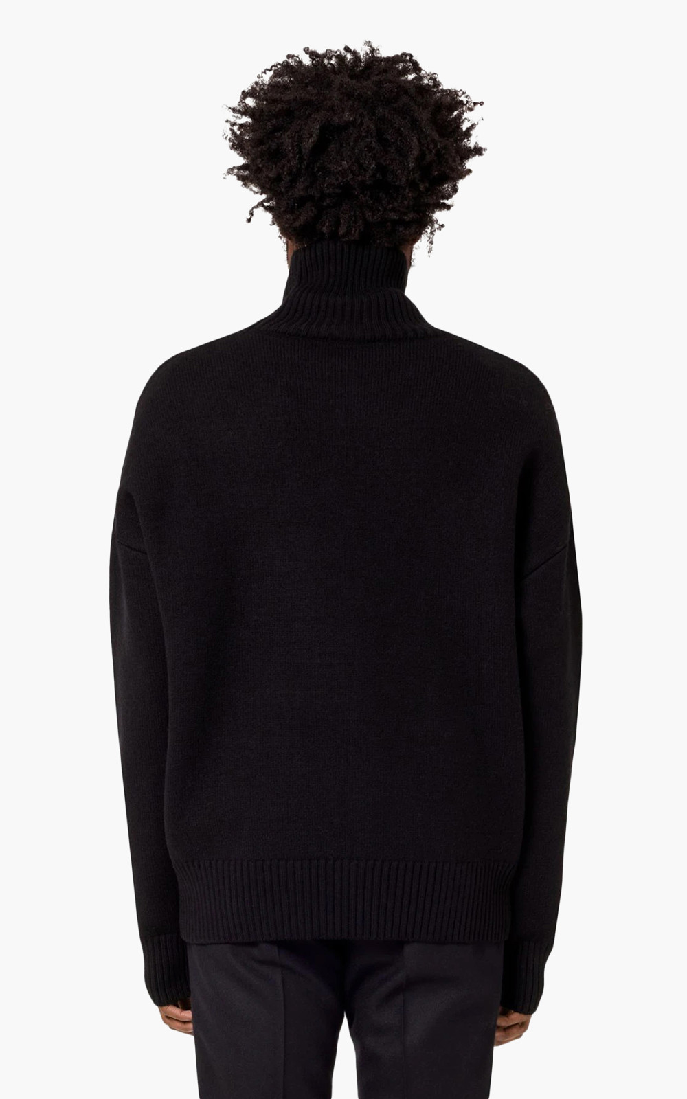 AMI Paris Ami De Coeur Funnel Neck Sweater Black/Red | Cultizm