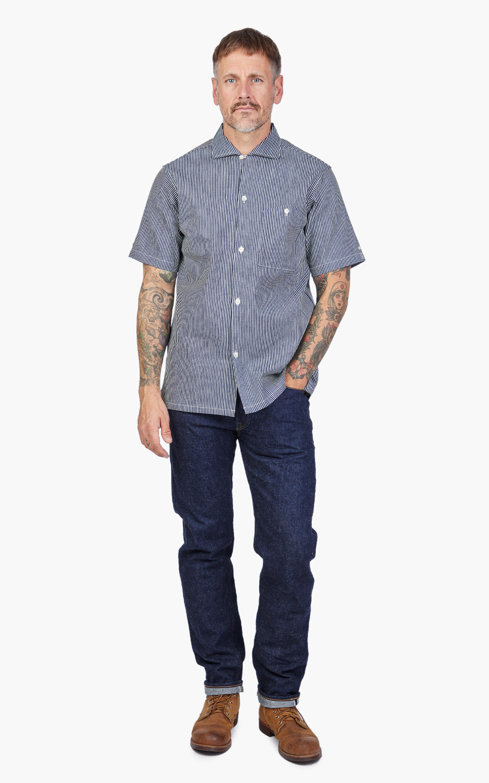 Warehouse & Co. Lot 3091 S/S Open Collar Shirt Hickory