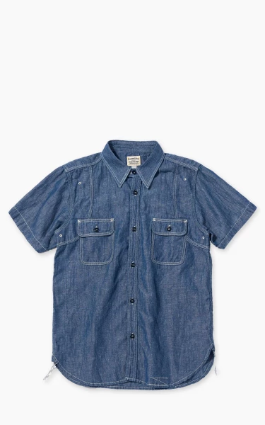 Pherrow’s 770WSS Short Sleeve Chambray Work Shirt Blue