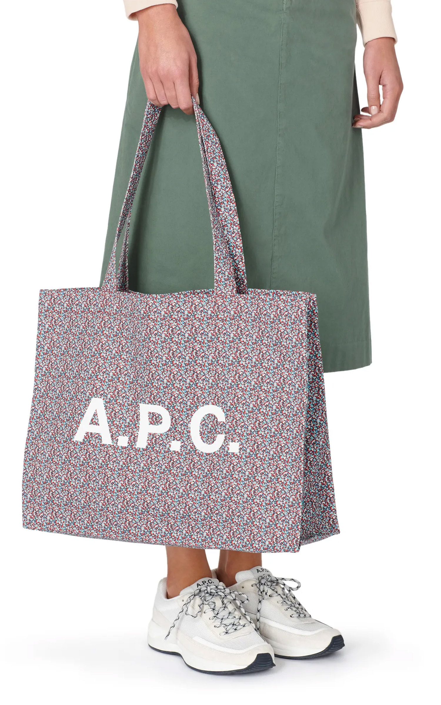 A.P.C. Diane Shopping Bag Liberty Printed Canvas Red | Cultizm