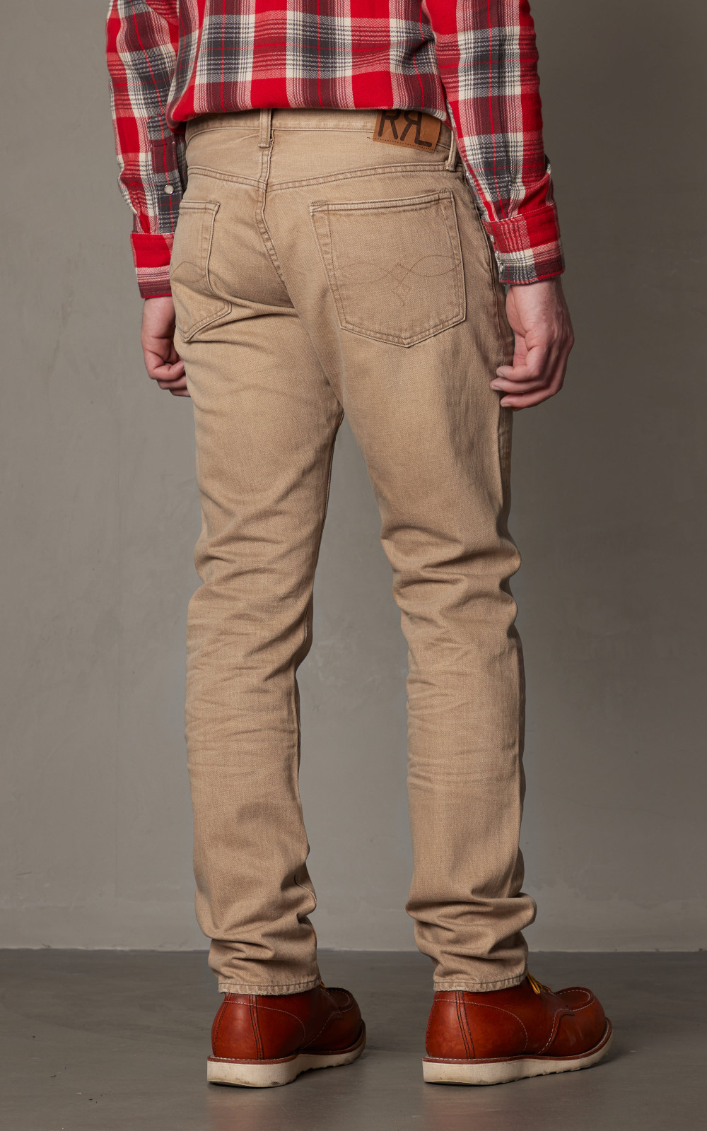 RRL High Slim Fit Tan Jeans Tan Wash | Cultizm RRL High Slim Fit Tan Jeans Tan Wash | Cultizm