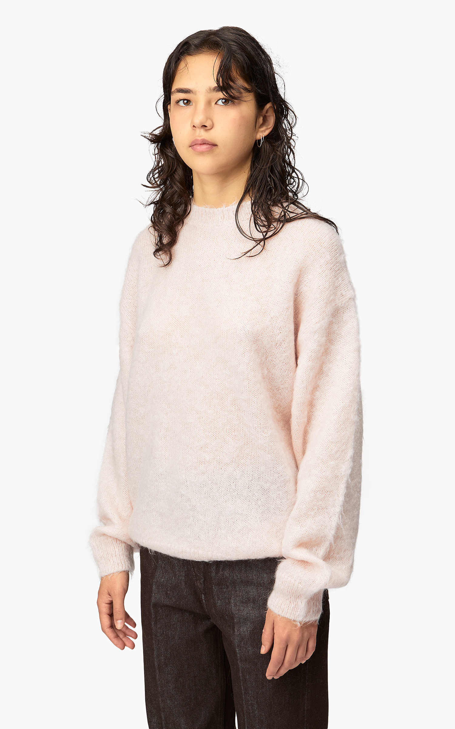 Auralee W Brushed Super Kid Mohair Knit P/O Light Pink | Cultizm