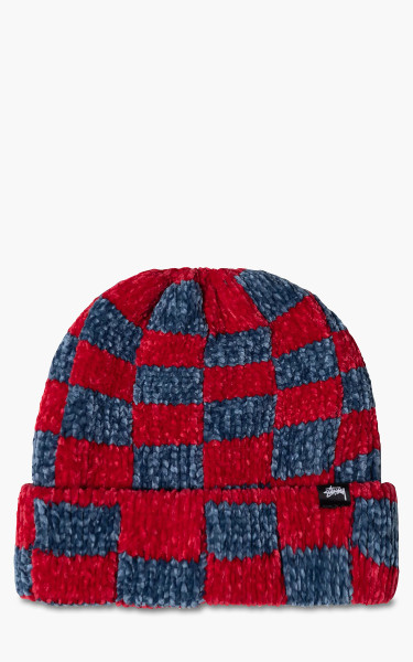Stüssy Crochet Checkered Beanie Red