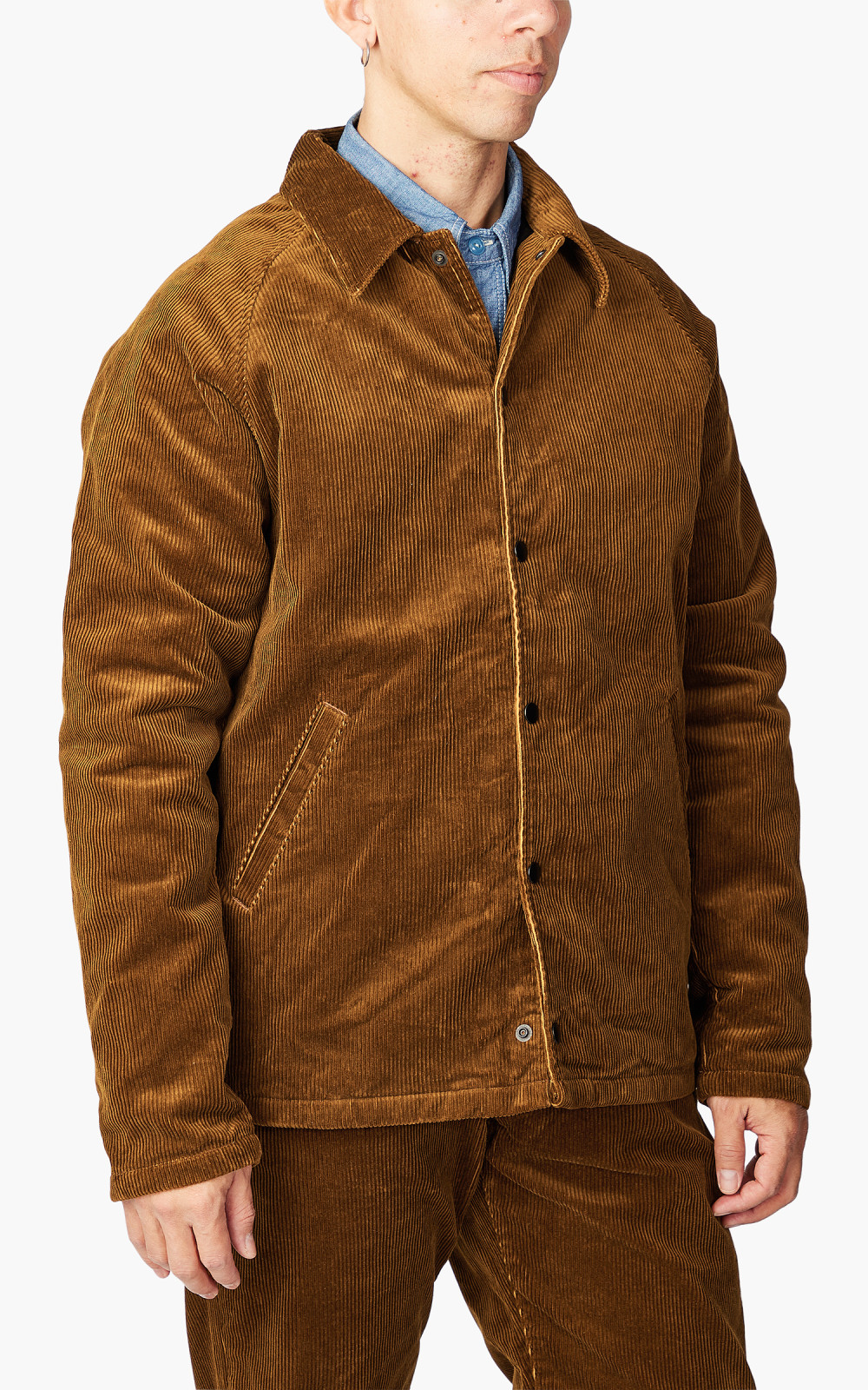 Momotaro Jeans Corduroy Coach Jacket Brown Cultizm