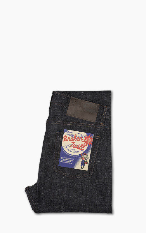 Naked & Famous Denim Weird Guy Broken Twill Slub Stretch Selvedge Indigo