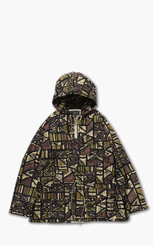 Beams Plus Nylon Batik Print Eurosport Anorak Brown