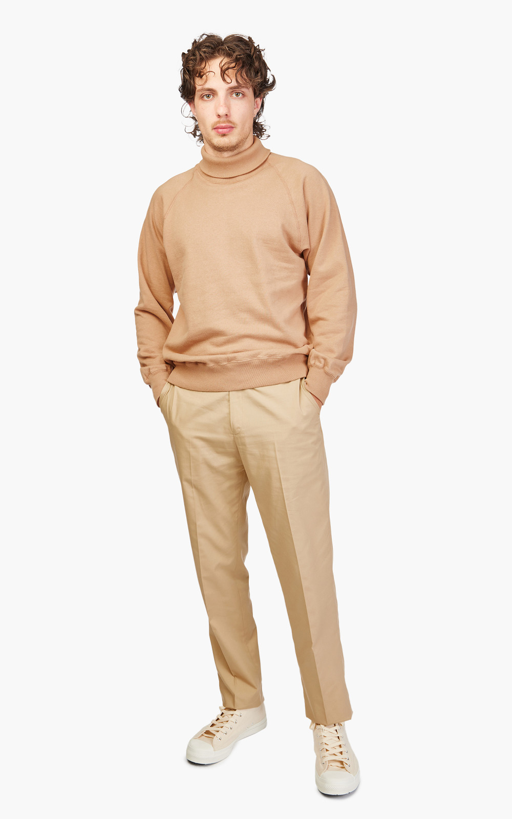Anatomica Sweat Raglan Crew Neck Sand | Cultizm