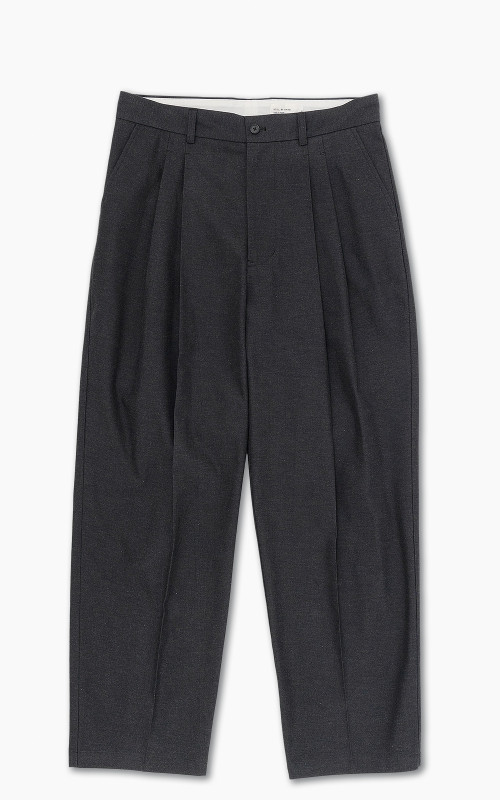 Still By Hand Deep Tuck Pressed Pant Charcoal
