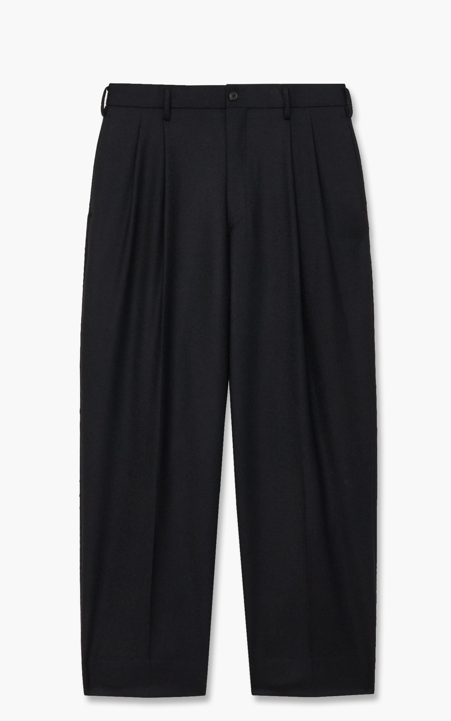 Markaware 'Marka' Wool Soft Serge 2Tuck Cocoon Fit Trousers Black | Cultizm