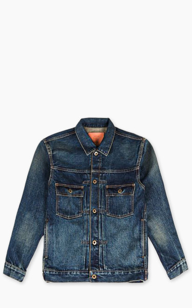 Japan Blue JBGJ1000 Type 2 Denim Jacket Dark Indigo Aging Wash 14.8oz
