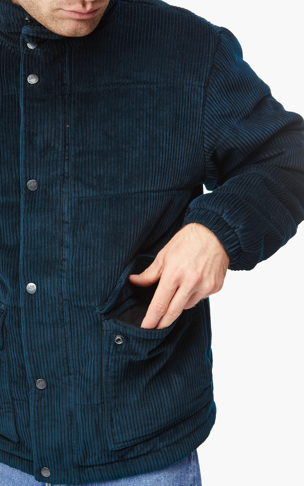 Lee Cord Puffer Jacket Sky Captain Cultizm