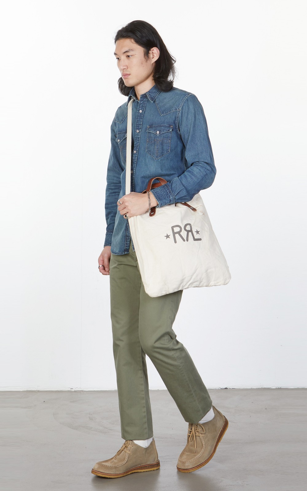 RRL Canvas Logo Market Tote Natural | Cultizm