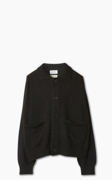 Markaware Polo Collar Cardigan Natural Black