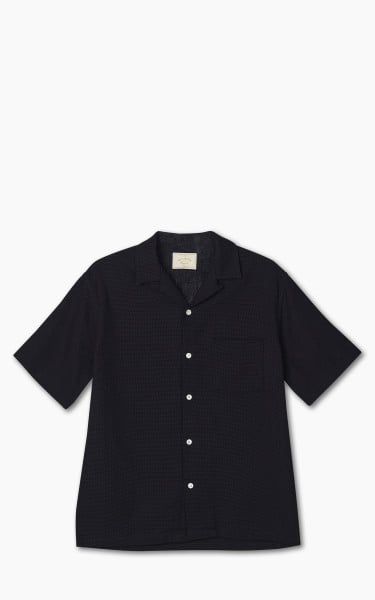 Portuguese Flannel Pique Camp Collar Shirt Black