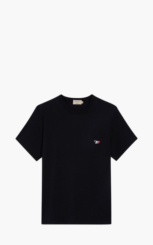 Maison Kitsuné Tricolor Fox Patch Pocket T-Shirt Black