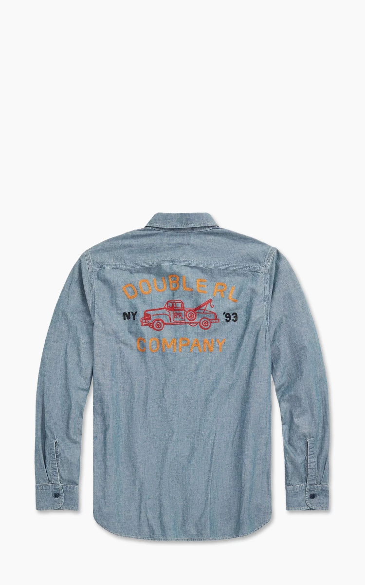 RRL Embroidered Chambray Workshirt Indigo | Cultizm
