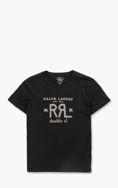 RRL Logo Crewneck T-Shirt Faded Black