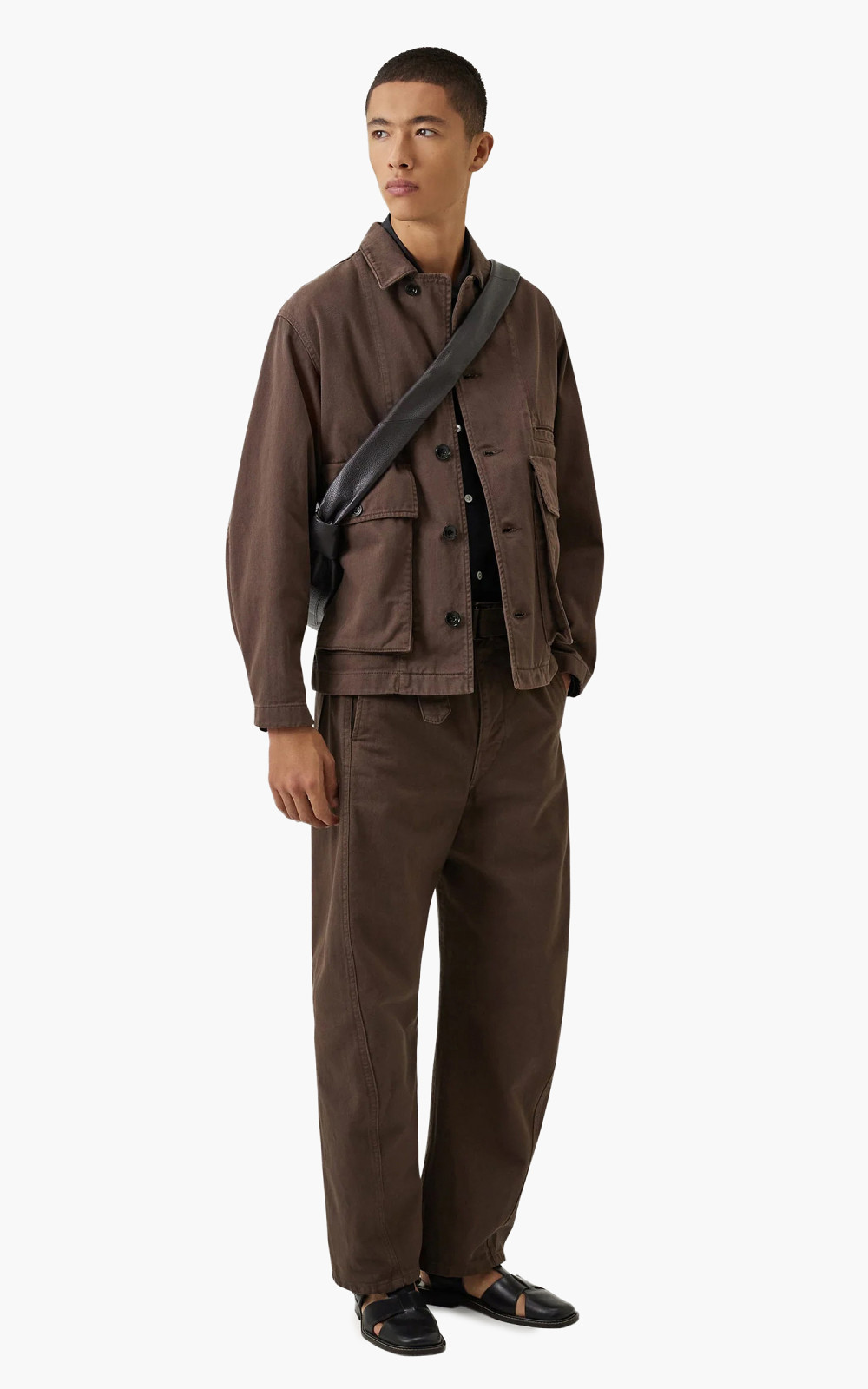 Lemaire Boxy Jacket Garment Dyed Denim Dark Brown | Cultizm Lemaire Boxy Jacket Garment Dyed Denim Dark Brown | Cultizm