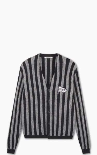 Maison Kitsuné Striped Comfort Cardigan Black/Stone Stripes