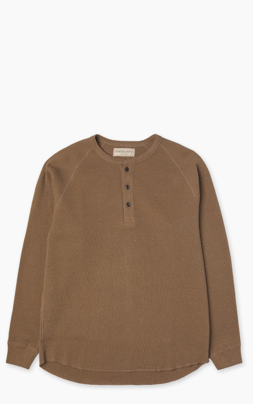 Wonder Looper Iron Mordant Foxfibre® Heavyweight Waffle Henley Coyote 80
