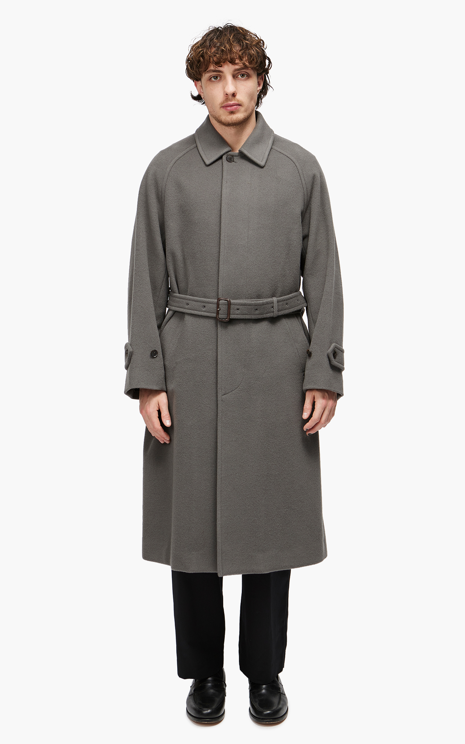 Auralee Cashmere Wool Mosser Soutien Collar Coat Grey Cultizm