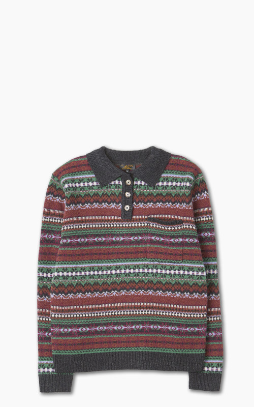 Le Mont St Michel Slorn Norwegian Polo-Collar Sweater Anthracite