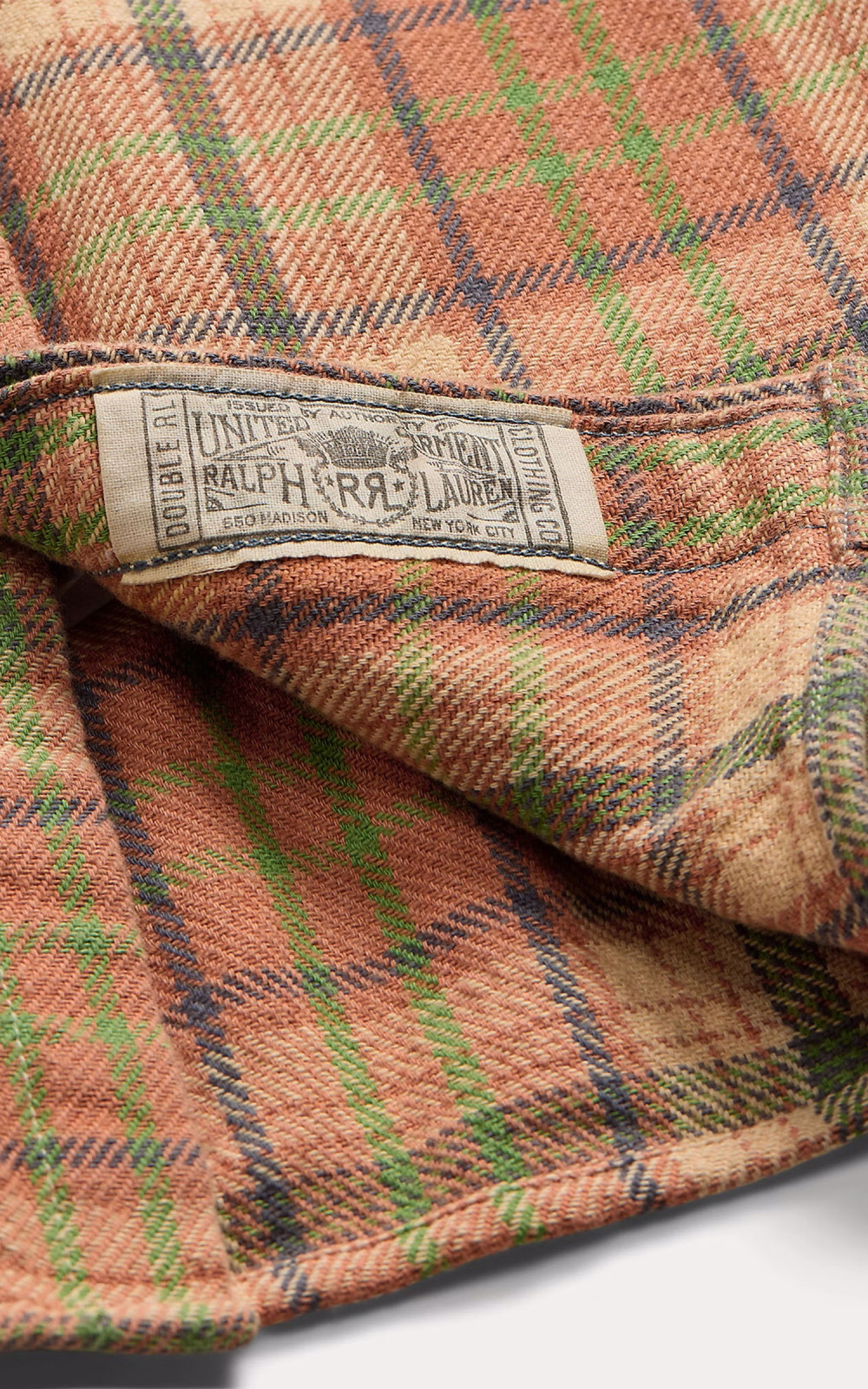 RRL Matlock Plaid Twill Camp Shirt Orange Multi | Cultizm