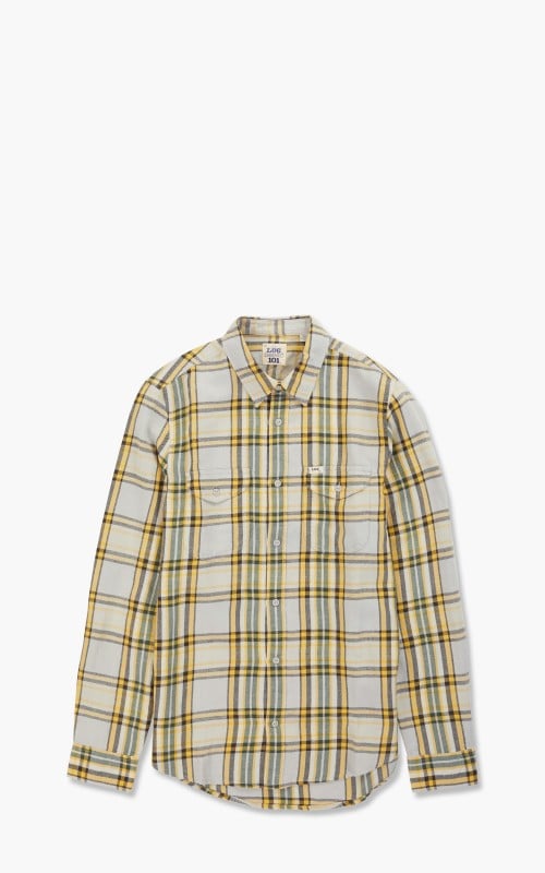 Lee 101 Service Shirt Grey Violet Checked