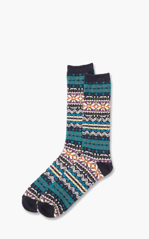 Anonymous Ism Socks Fairisle Crew Navy 15158700-49