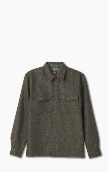 Portuguese Flannel Wool Field Overshirt Forest Green