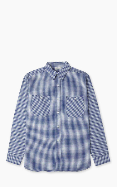 Warehouse &amp; Co. Lot 3055 Long Sleeve Check Work Shirt Blue