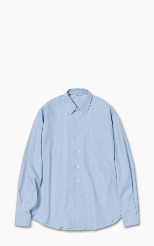 Auralee Washed Finx Twill Big Shirt Sax Blue