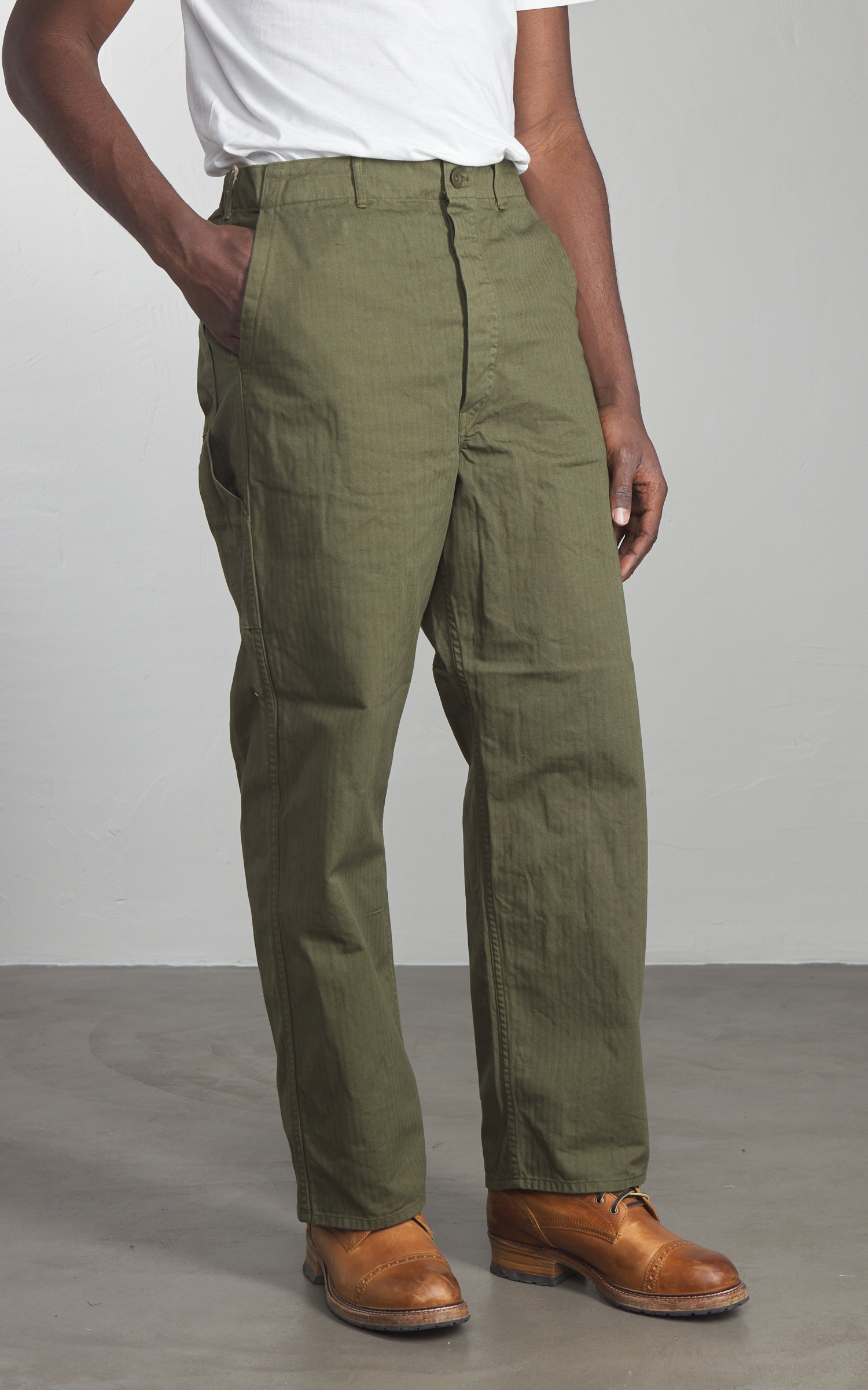 パンツ orSlow M52 FRENCH ARMY TROUSER WIDE FIT orSlow WIDE FIT FRENCH WORK PANTS (UNISEX) - Army Green
