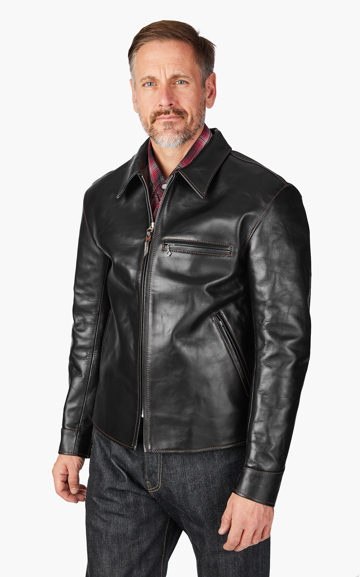 The Flat Head FN-LJ-HS005 Horsehide Single Rider Jacket Black